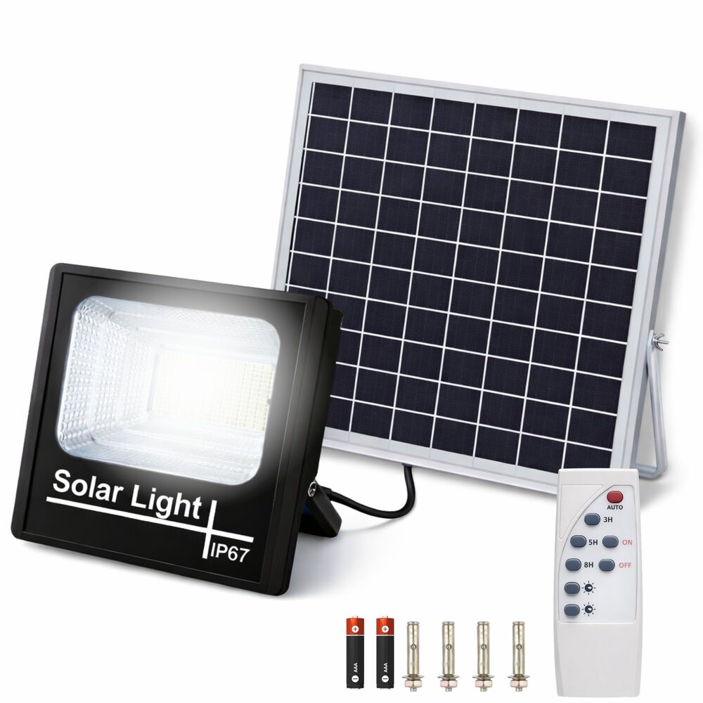Foco Solar Exterior 500w Ip67 Con Panel Hd + Control Remoto image number 5.0