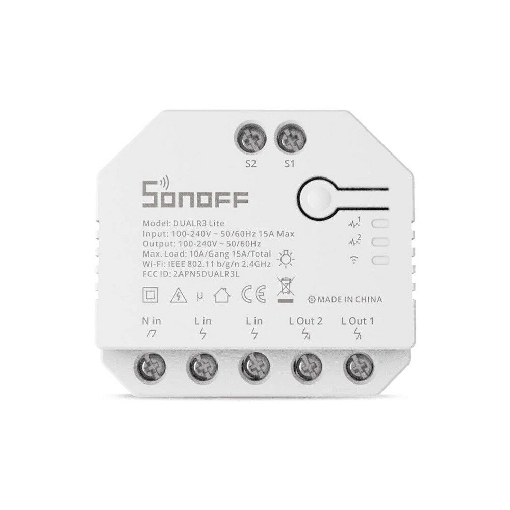 Interruptor Sonoff Dualr3 Lite De 2 Canales Control De Motor image number 1.0