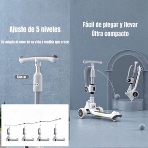 Scooter 3 Ruedas 2 En 1 &Uacute;ltra Resistente Lubabycas Gris