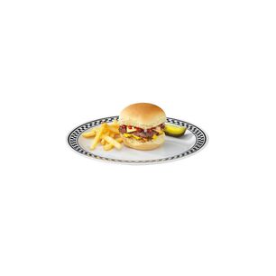 Set 3 Plato Negro Con Blanco 23 Cms.