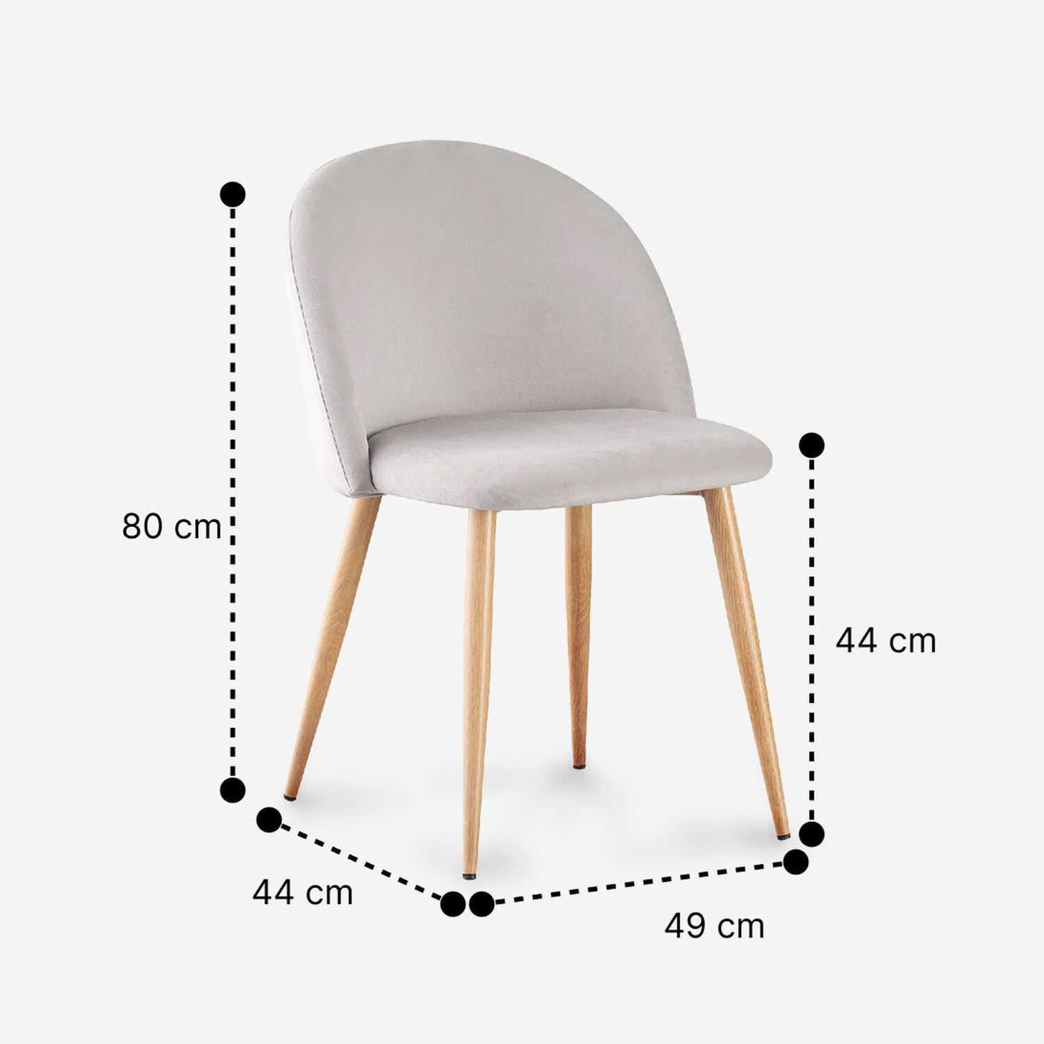 Silla De Comedor N&oacute;rdica Gris image number 2.0