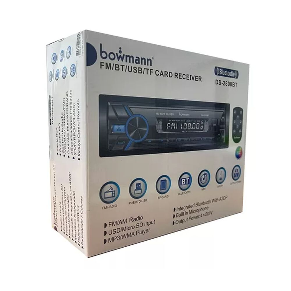Radio De Auto Bowmann Modelo Ds-2800bt Con Usb, Bluetooth Y Lector De Tarjeta Sd image number 1.0