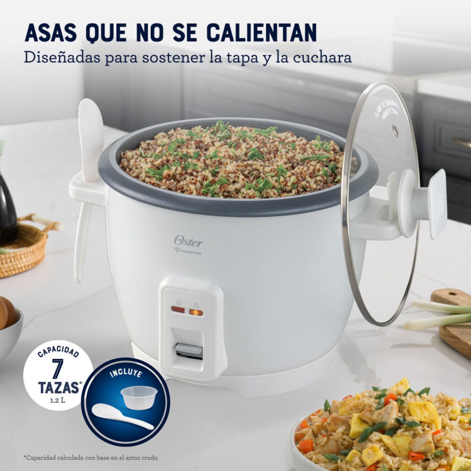 Arrocera Oster De 7 Tazas, Con Diamondforce, Ckstrcb7dfwht image number 4.0