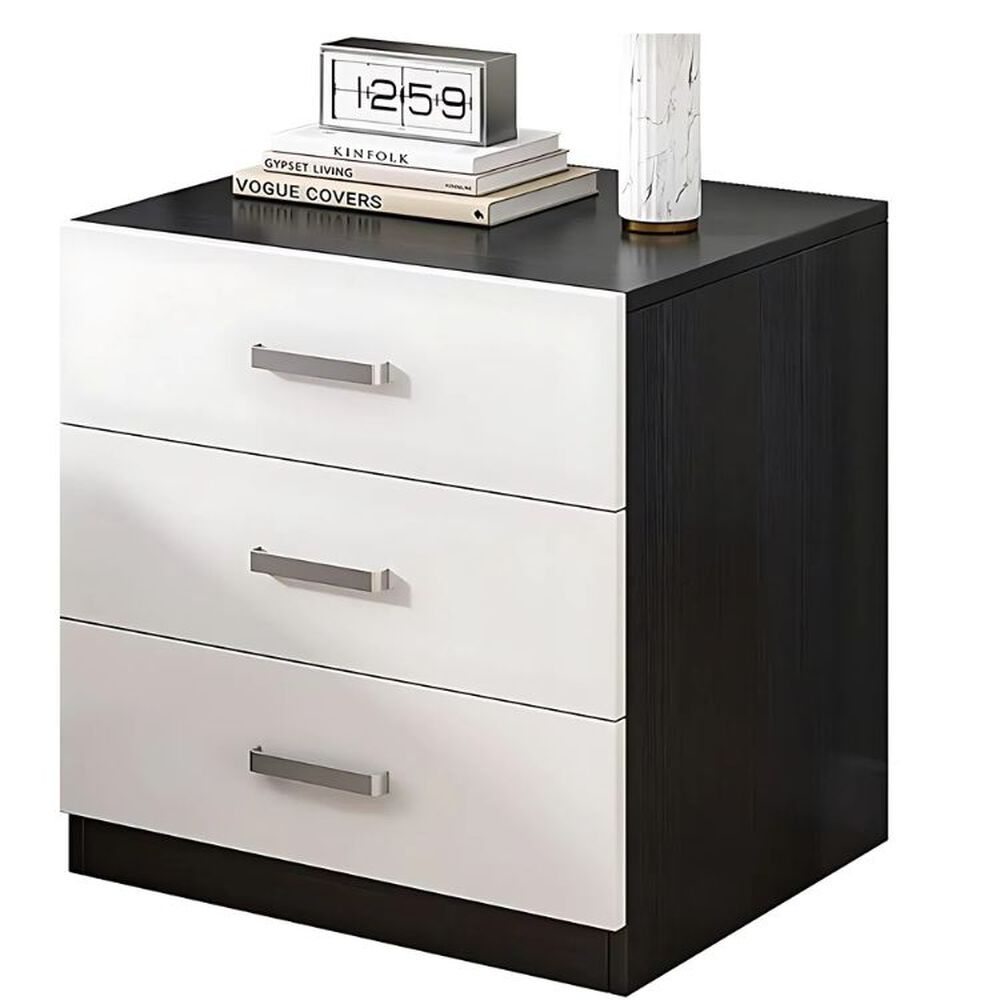 Pack 2 Velador De 3 Cajones - Blanco Y Negro image number 1.0