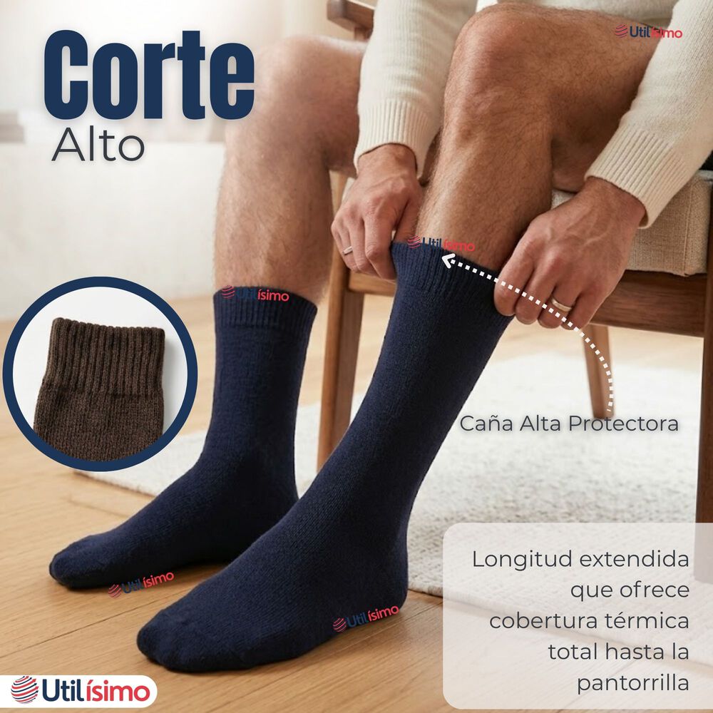 Pack 3 Pares Calcetines T&eacute;rmicos Corte Alto Hombre Surtidos image number 5.0
