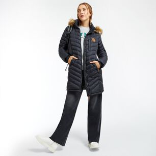Parka Larga Cuello Alto Con Capucha Desmontable Y Pelos Mujer Freedom