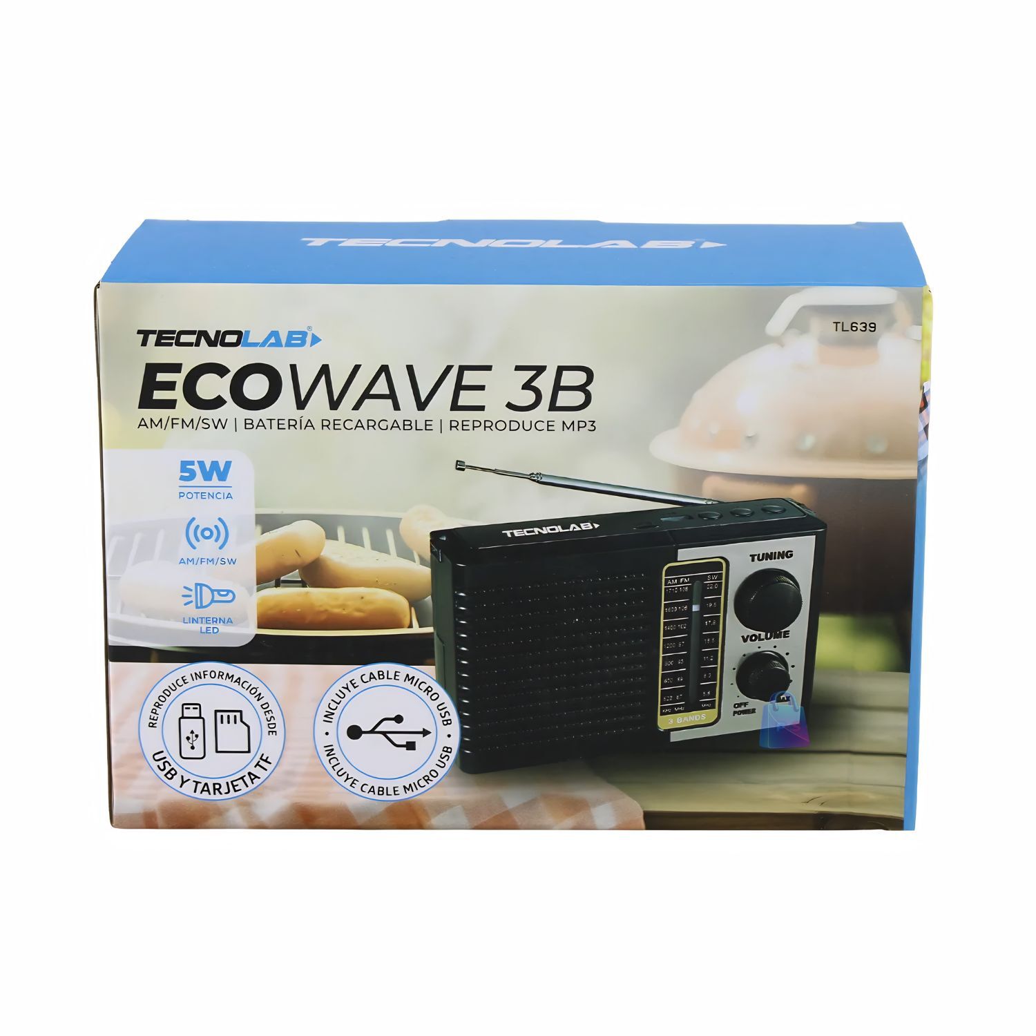 Radio Port&aacute;til Am Fm Sw Usb Tf Recargable - Ps image number 3.0