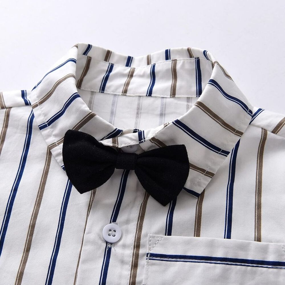 Conjunto De Vestir Con Corbatín Y Pantalón Corto 9 Meses A 5 Años image number 3.0