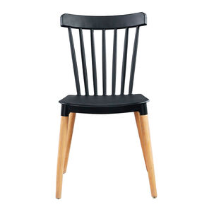 Silla Windsor Negra Patas De Madera