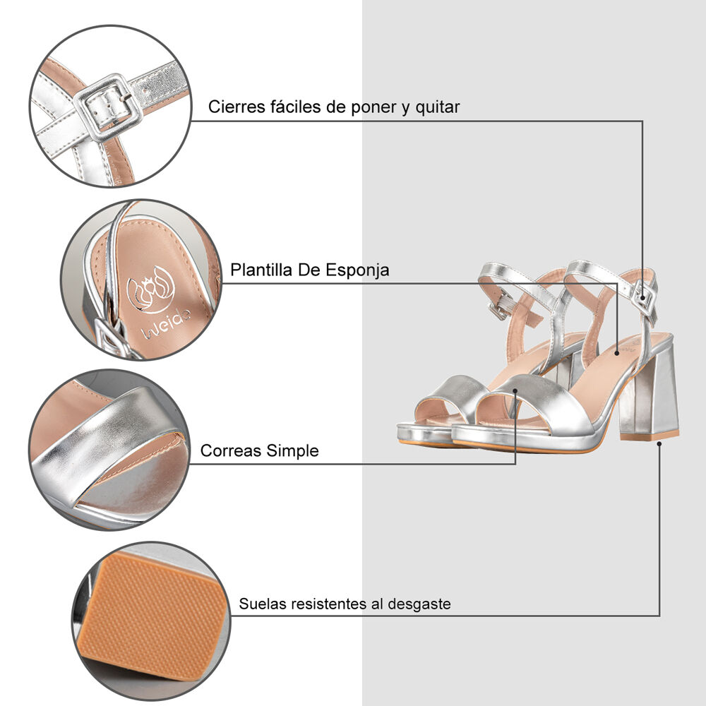 Sandalia Taco Casual Colores Fiesta Mujer Weide You232 image number 7.0