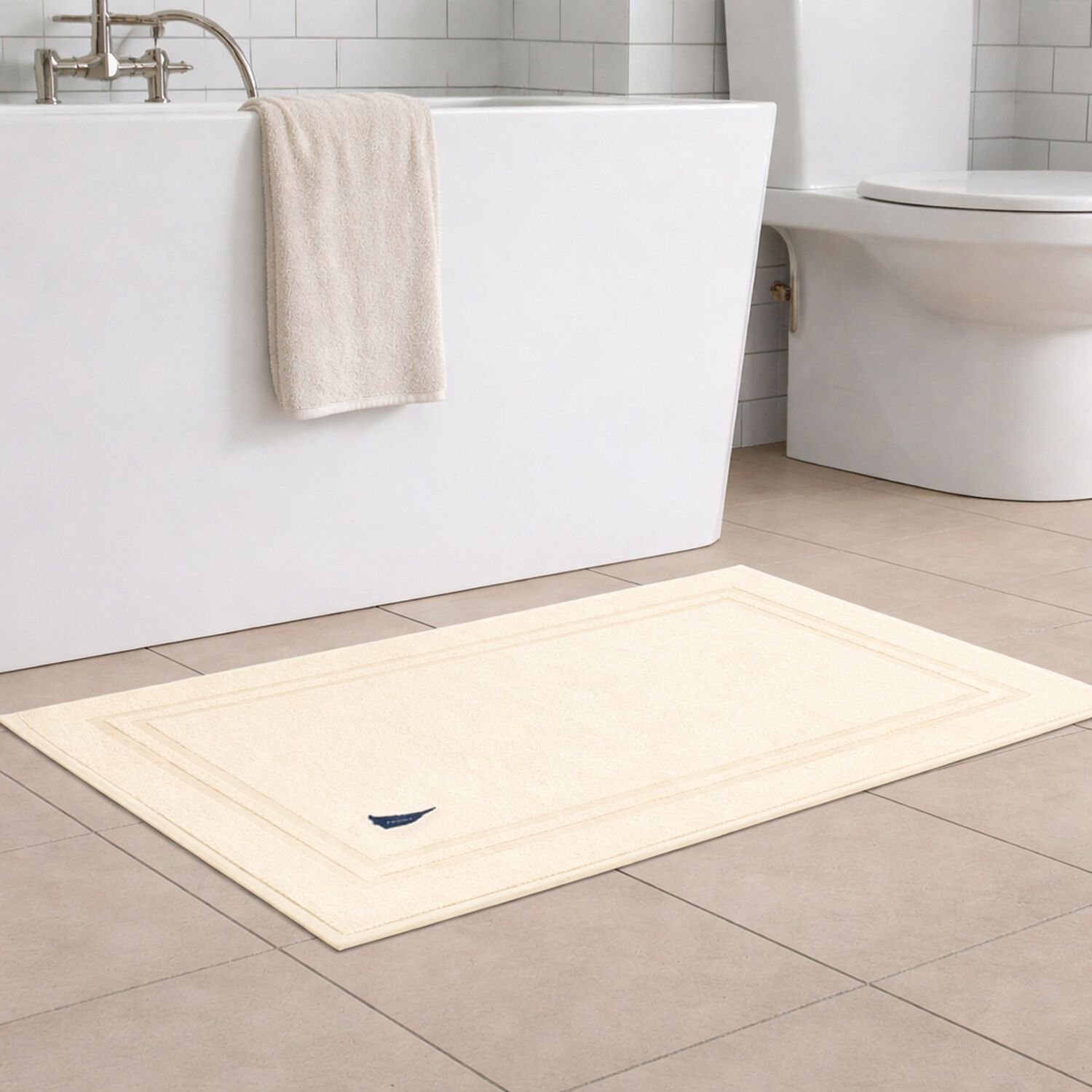 Set 4 Toallas Nautica Savoy Cara+mano+cuerpo+piso 100% Algod&oacute;n Alta Calidad Crema image number 6.0