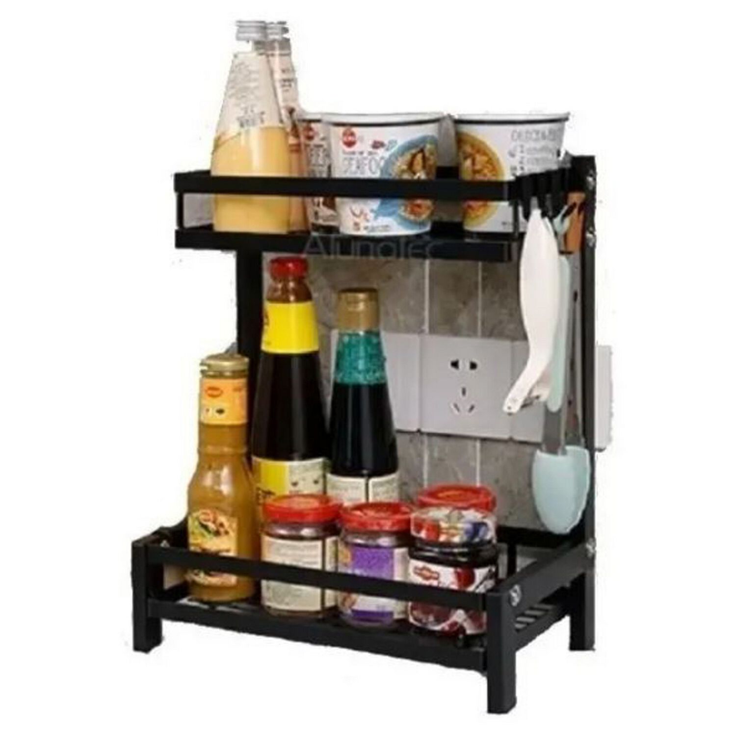 Organizador 2 Niveles Met&aacute;lico Cocina Negro image number 4.0