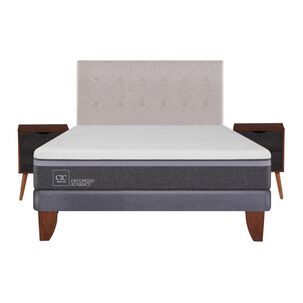 Cama Europea Cic Ortopedic Advance / 2 Plazas / Base Normal  + Set De Maderas