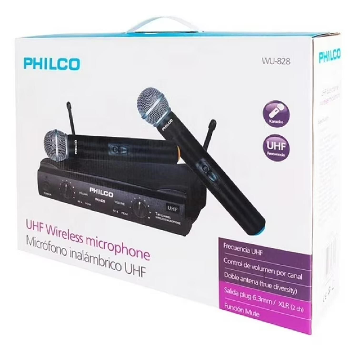 Pack 2 Microfonos Inalambricos Uhf 2 Canales Wu828 image number 3.0