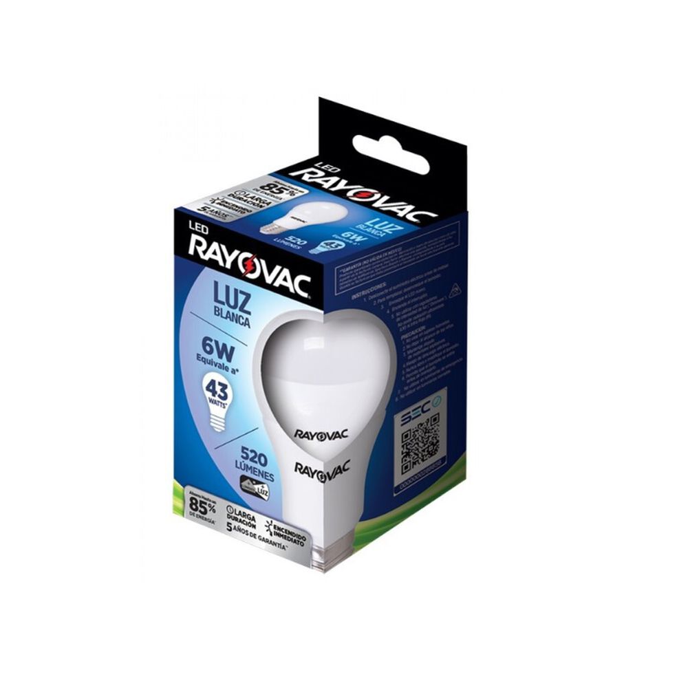Ampolleta Rayovac Luz Blanca Base E27 43w image number 2.0