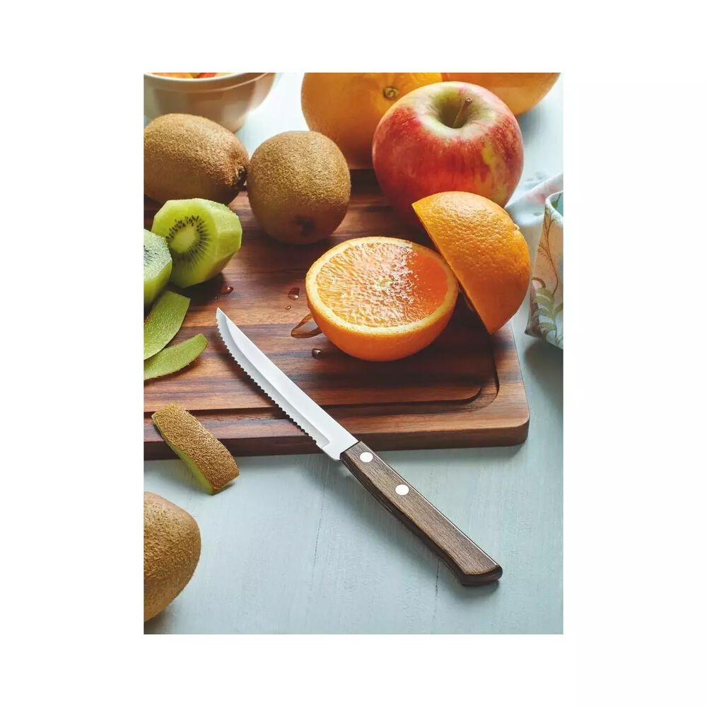 Pack 12 Cuchillos Acero Cubiertos Madera Asado image number 0.0