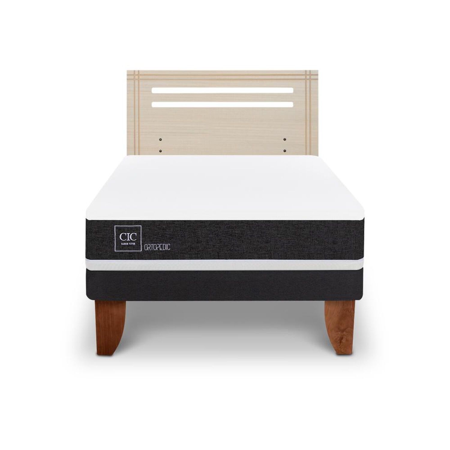 Cama Europea Cic Ortopedic / 1.5 Plazas / Base Normal + Respaldo image number 0.0