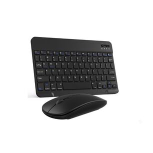 Kit Teclado Y Mouse Inal&aacute;mbrico Bluetooth Recargable Combo Negro
