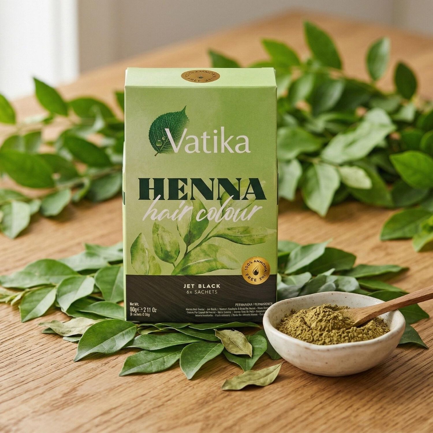 Vatika Henna Tintura Coloraci&oacute;n Negro Azabache 6 Sachets image number 2.0