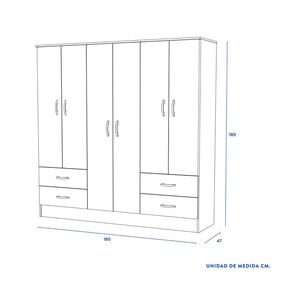 Cl&oacute;set Cic Maipo / 6 Puertas / 4 Cajones