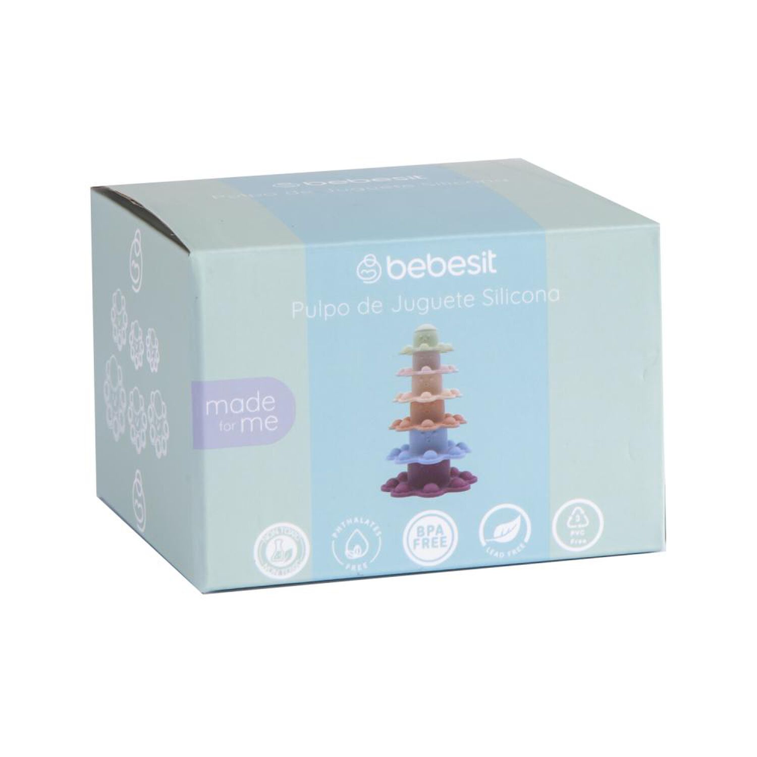 Juguete Torre Bebesit Pulpo Montessori Silicona image number 2.0