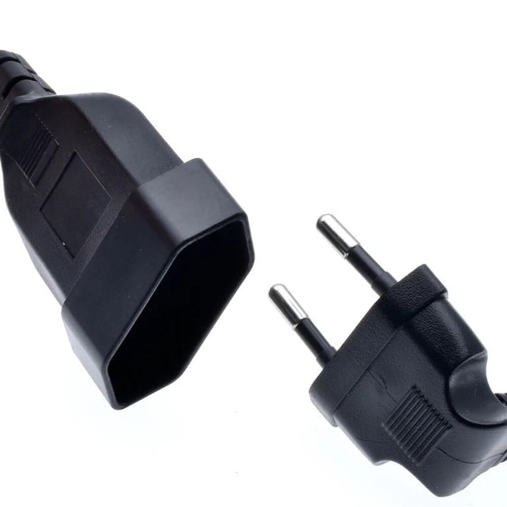 Cable De Extensión Europeo, Enchufe Macho A Hembra 90 Grados De 0.3 Mts image number 0.0