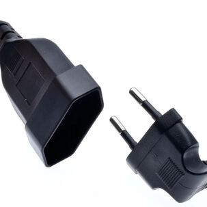 Cable De Extensión Europeo, Enchufe Macho A Hembra 90 Grados De 0.3 Mts