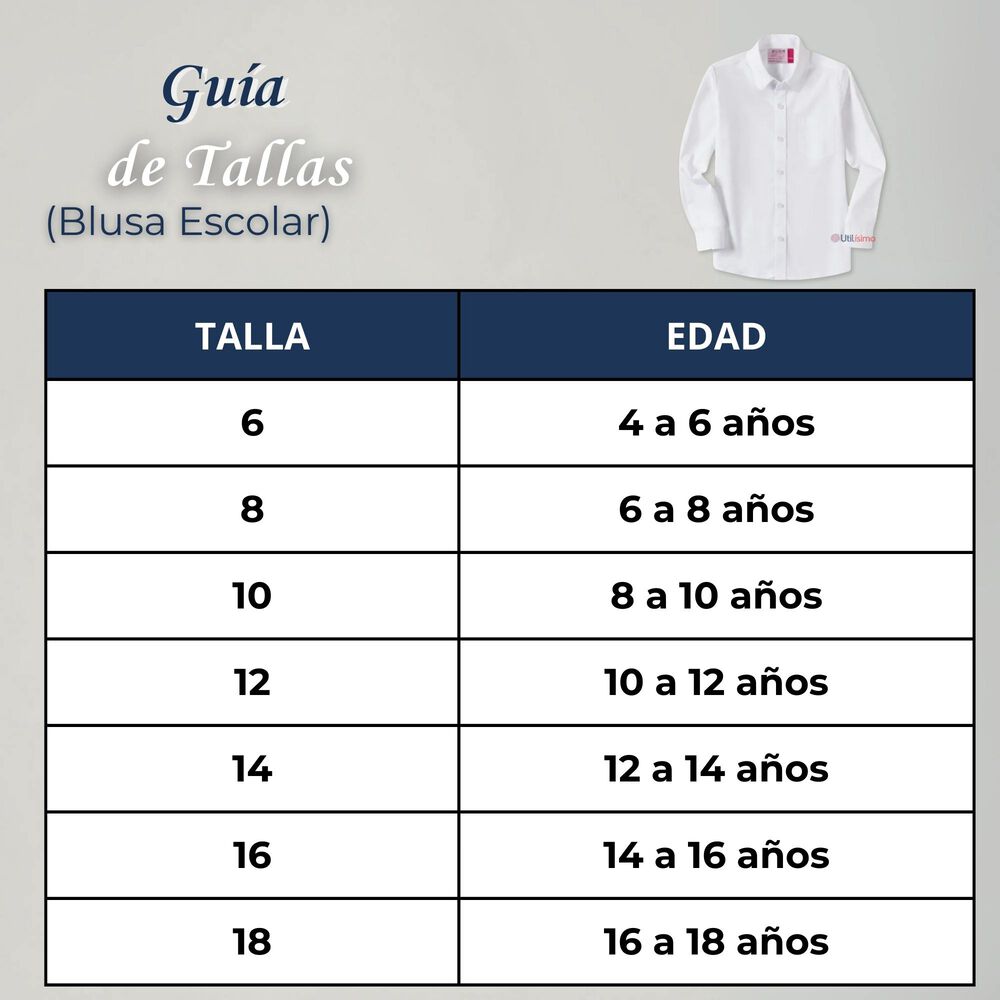 Camisa Blusa Escolar Blanca Manga Larga Colegio Para Ni&ntilde;as Y Juvenil image number 2.0