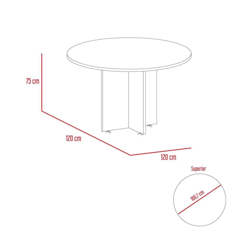 Mesa De Reunion Redonda Fm-055n Negro Y Caf&eacute; Oscuro image number 8.0
