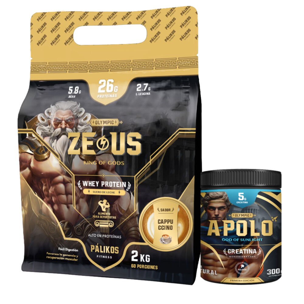 100% Whey Protein Zeus 2kg Doypack Cappuccino +creatina Apolo 300g image number 0.0