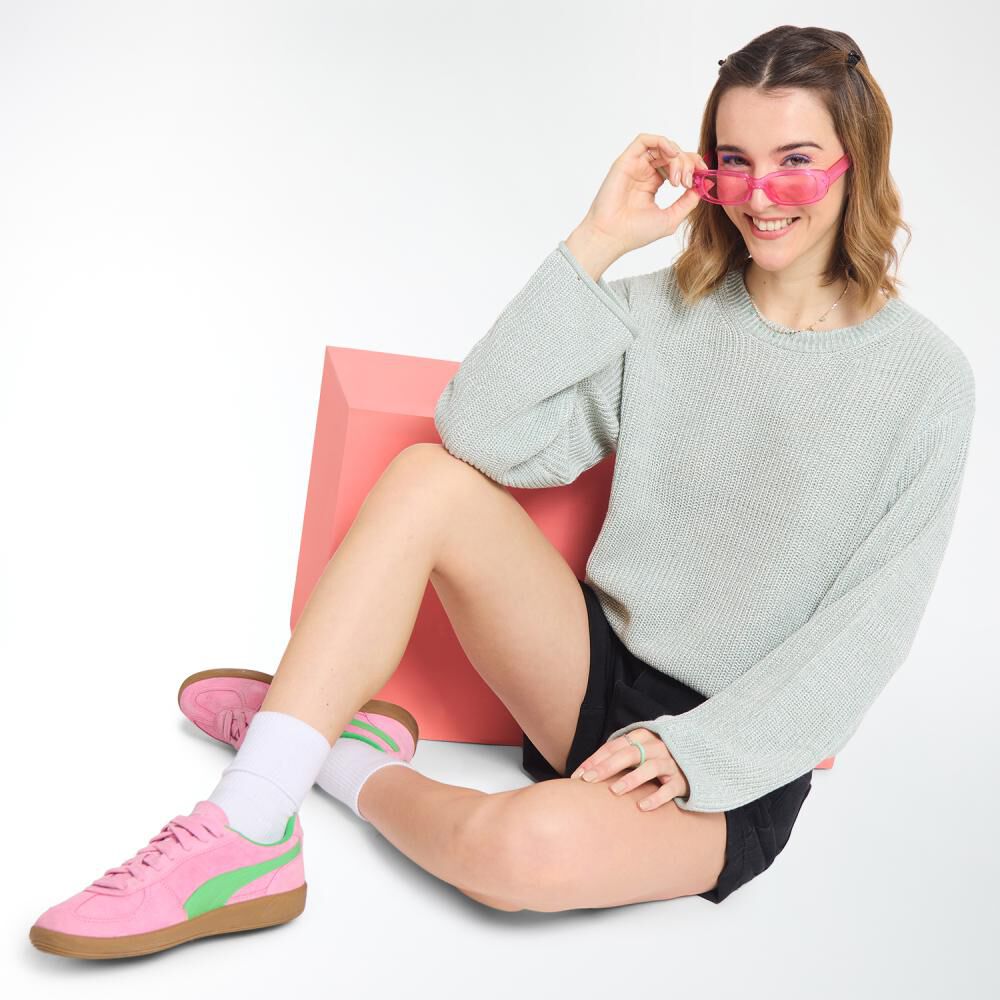 Sweater Crop Efecto Desgastado Manga Larga Cuello Redondo Mujer Freedom image number 1.0
