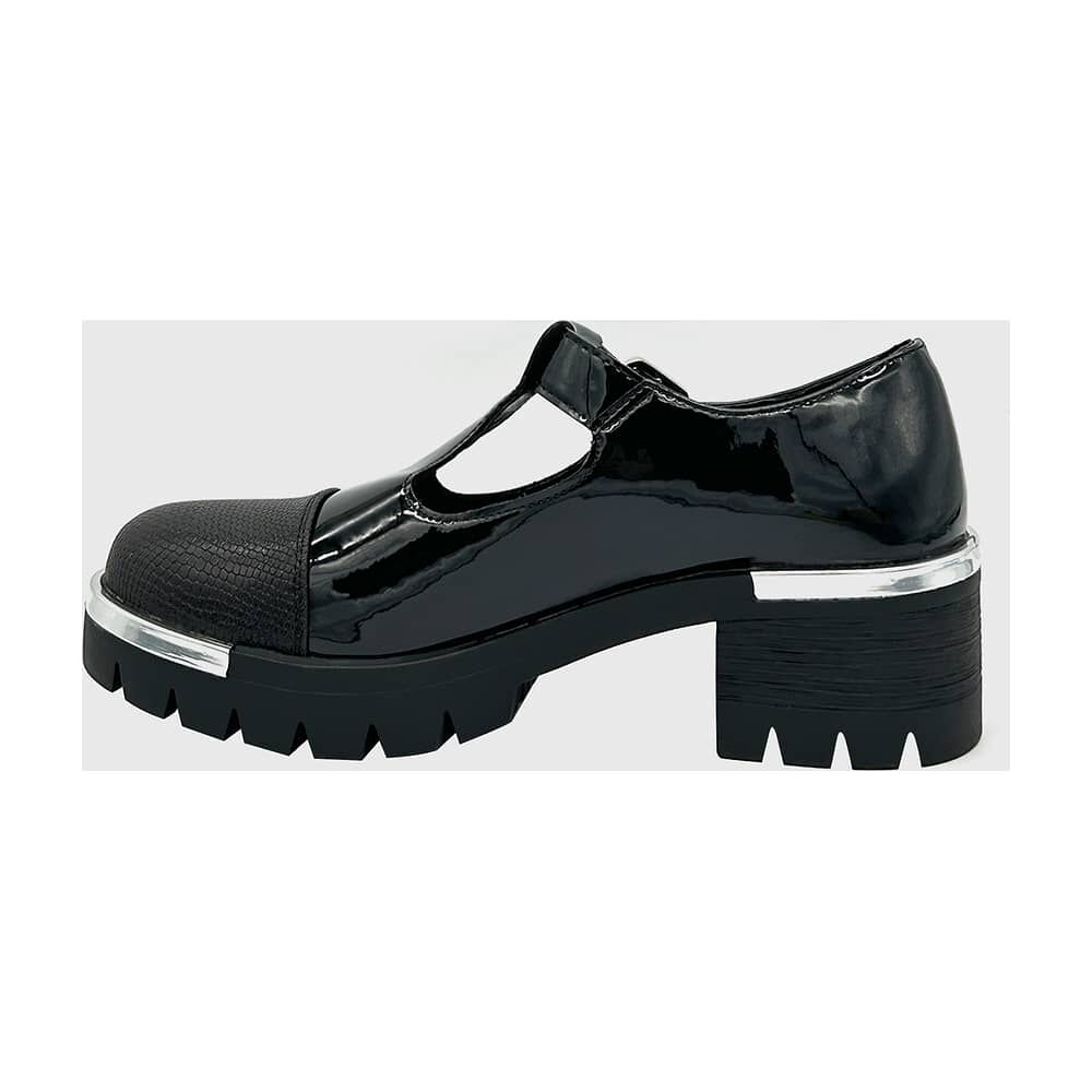 Zapato Para Mujer Con Taco Bajo Mary Jane Negro image number 1.0