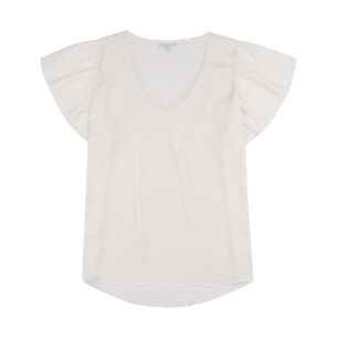 Blusa Panel E&aacute;sticado En Escote Manga Corta Mini Vuelo Mujer Kimera