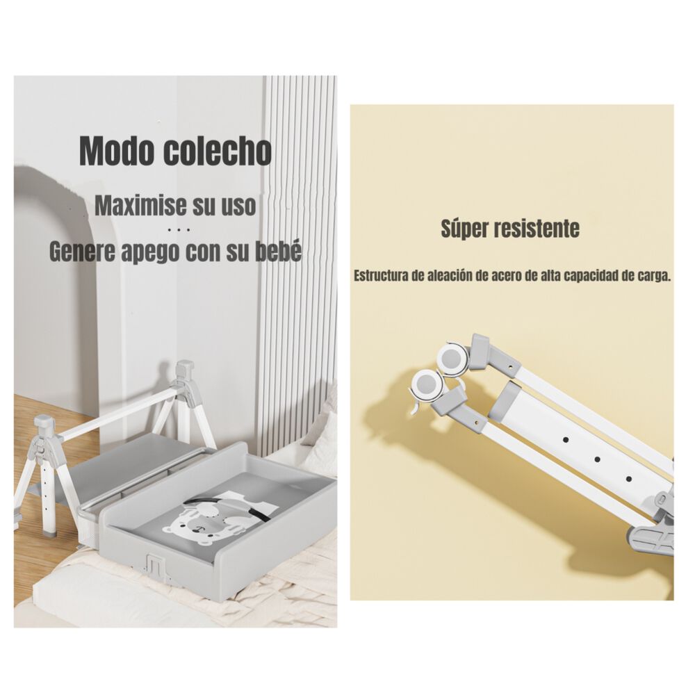 Mudador De Pañales Plegable 3 En 1 Lubabycas Gris image number 2.0