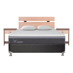 Box Spring Cic Ortopedic B5. / 2 Plazas / Base Normal + Set De Maderas + Almohada