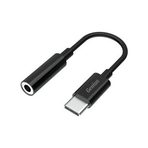 Adaptador De Audio Usb C A Mini Plug Stereo 10cm Negro Genius