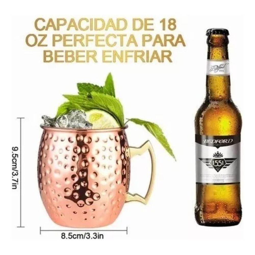 Set 2 Mugs Cobre Acero Inoxidable 600ml Tragos Bar image number 2.0