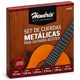 Cuerda De Guitarra Acustica Metalicas Hendrix Hx0036 Pro.