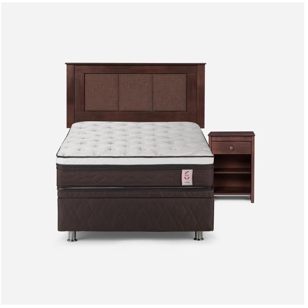 Cama Ba&uacute;l Rosen New Style 6 / 1.5 Plazas / Base Normal + Set De Maderas image number 0.0