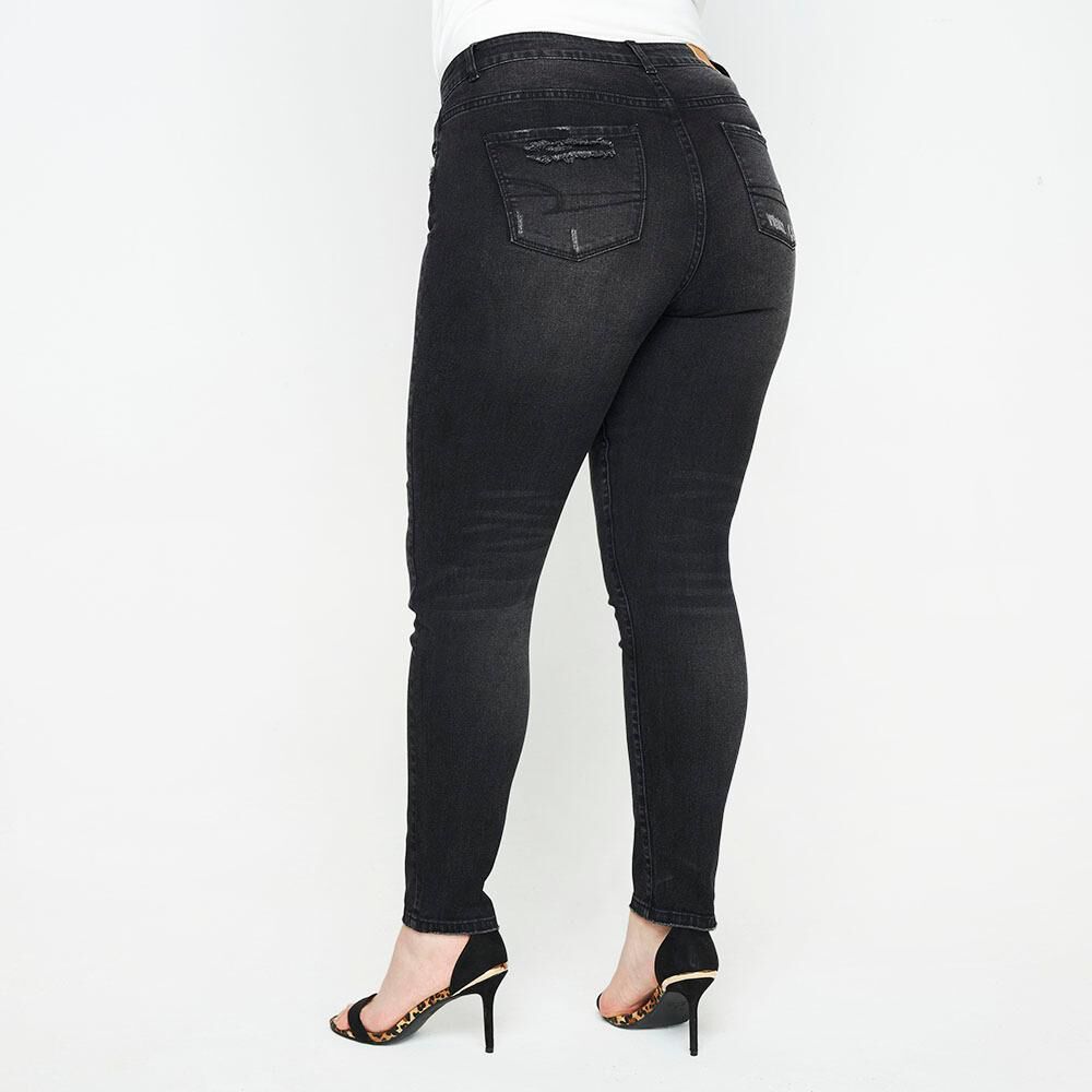 Jeans Tiro Alto Skinny Con Roturas Mujer Sexy Large image number 2.0