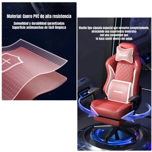 Silla Gamer Premium Reclinable Con Reposapies Power Roja