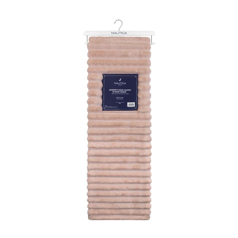 Pack 2 Mantas De Cama Nautica Home Jacquard Franela Ultrasuave 127x178cm Rosa image number 5.0