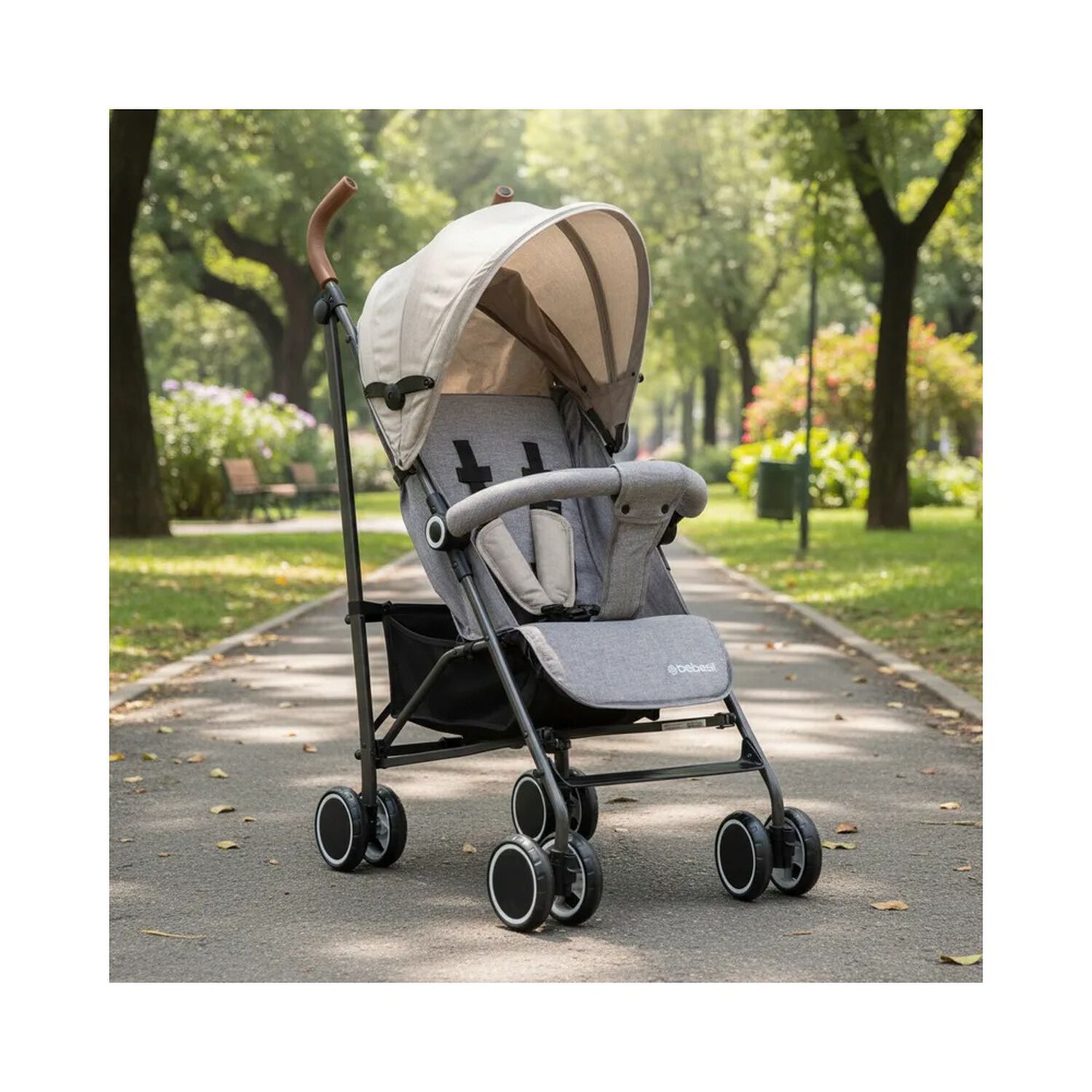 Coche Paragua Clap Melange Beige image number 1.0