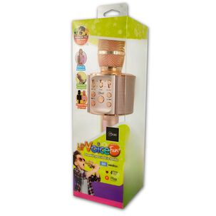 Parlante Port&aacute;til Tipo Micr&oacute;fono C/ Soporte Smartphone Pink