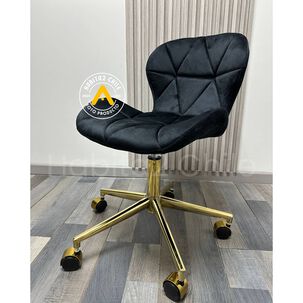 Silla Escritorio Mariposa Felpa Pedestal Dorado