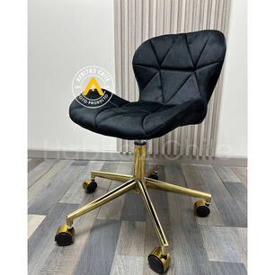 Silla Escritorio Mariposa Felpa Pedestal Dorado