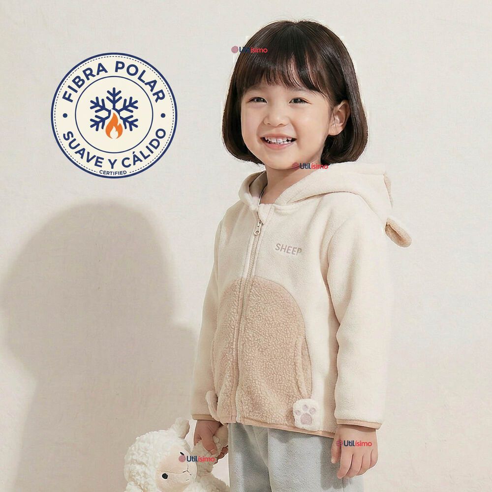 Poler&oacute;n Polar Con Capucha Invierno Beb&eacute; Ni&ntilde;a Fluffy Sheep image number 0.0