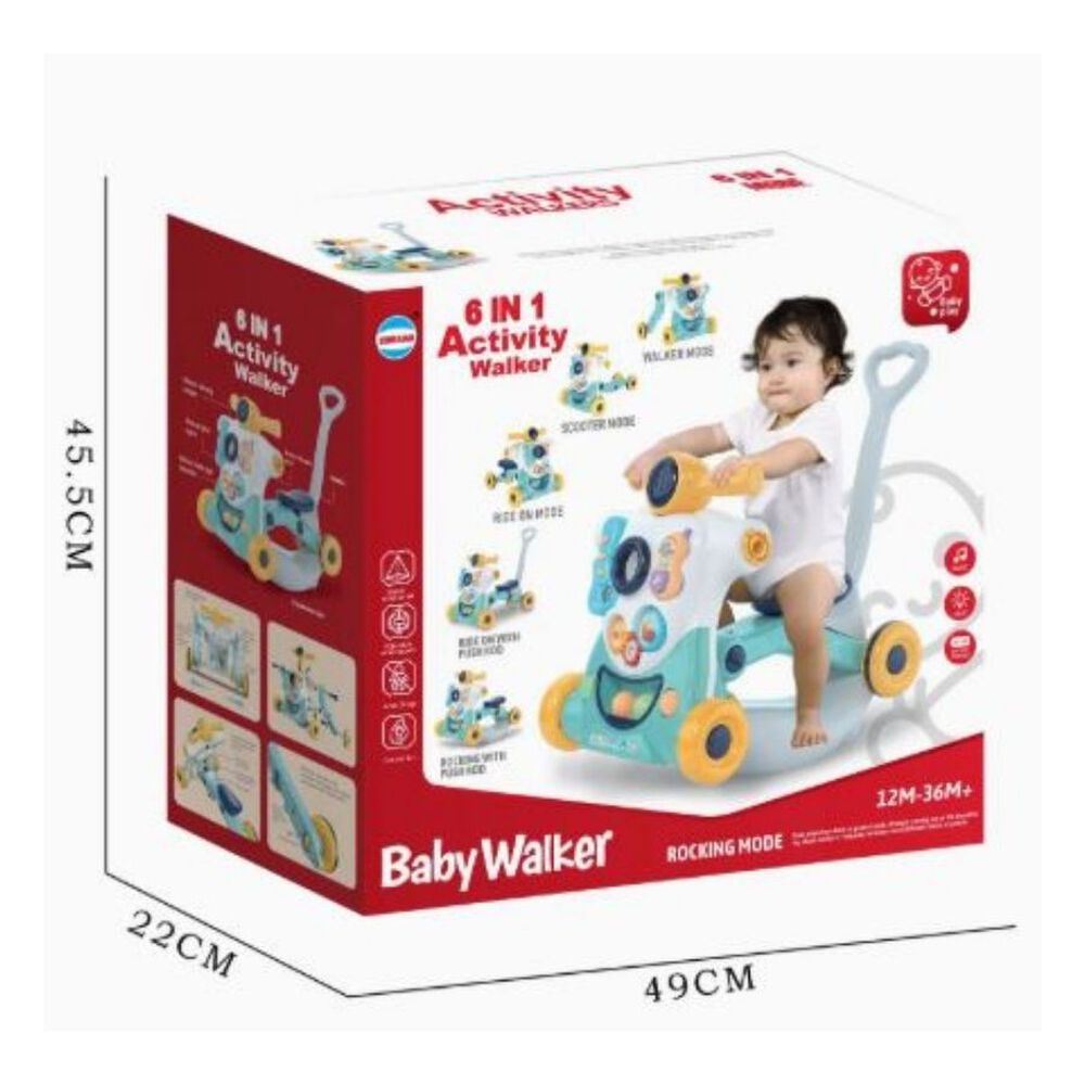 Andador Multifuncional 6 En 1 Juguete Musical Educativo Infantil Rosa image number 4.0