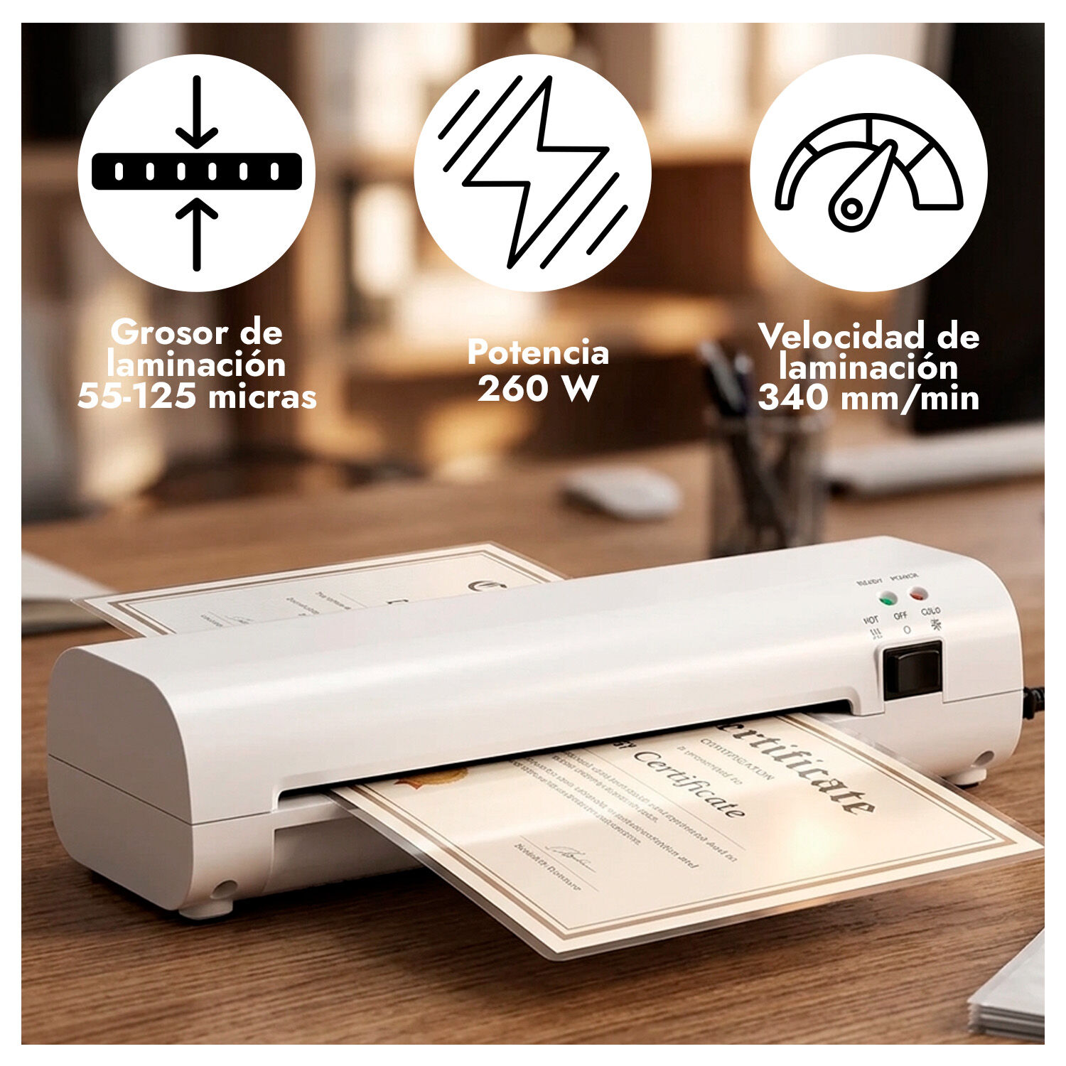 Laminadora Frio Caliente 260w Con Kit De Corte 300 Laminas image number 1.0