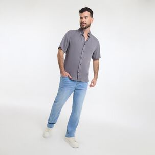 Camisa Lisa Regular Manga Corta Hombre The King's Polo Club